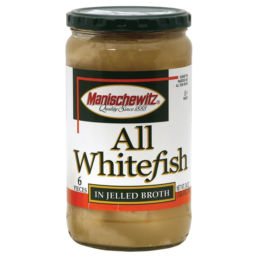 Manischewitz Whitefish In Jelled Broth - Case Of 12 - 24 Oz.