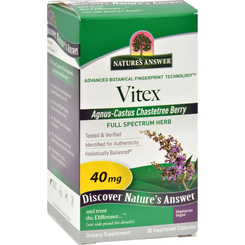 Nature's Answer Vitex Agnus-castus Chastetree Berry - 90 Vegetarian Capsules