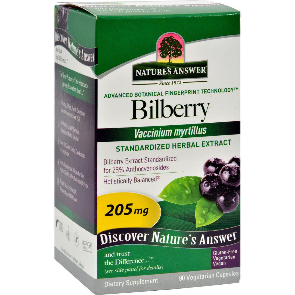 Nature's Answer Bilberry Extract - 90 Vegetarian Capsules