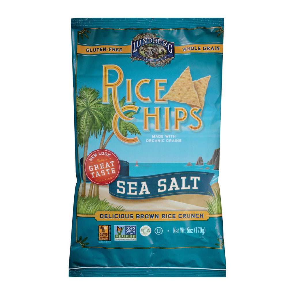 Lundberg Family Farms Sea Salt Rice Chips - Case Of 12 - 6 Oz.