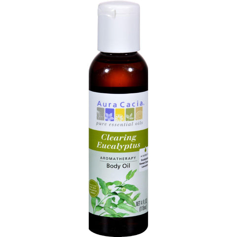 Aura Cacia Aromatherapy Bath Body And Massage Oil Eucalyptus Harvest - 4 Fl Oz