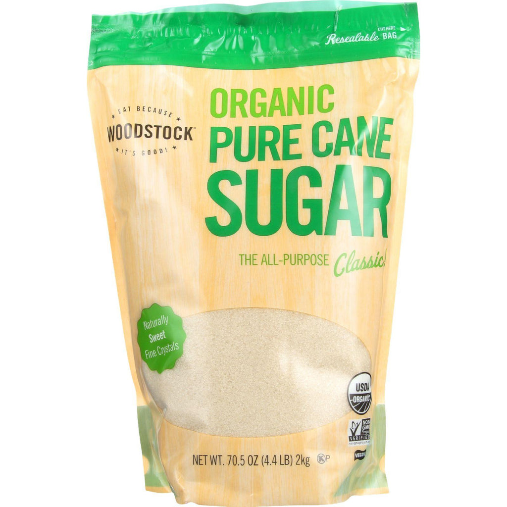 Woodstock Sugar - Organic - Pure Cane - Granulated - 4.4 Lb - Case Of 5