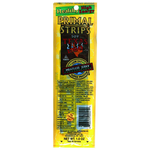 Primal Strips Vegan Jerky - Meatless - Soy - Texas Bbq - 1 Oz - Case Of 24