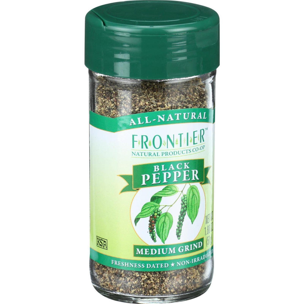 Frontier Herb Pepper - Black - Medium Grind - 1.8 Oz