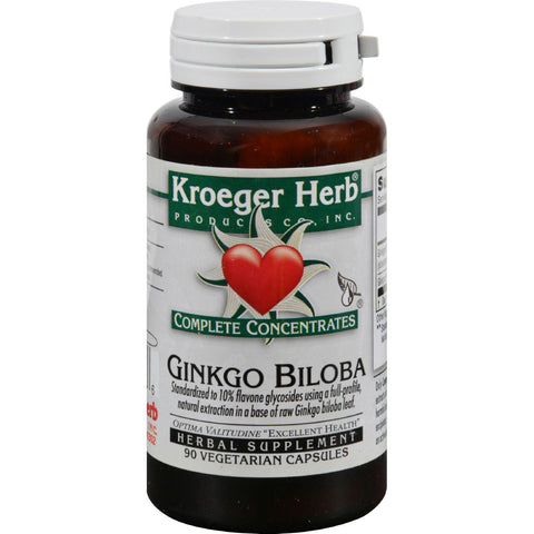 Kroeger Herb Ginkgo Biloba - 90 Vegetarian Capsules