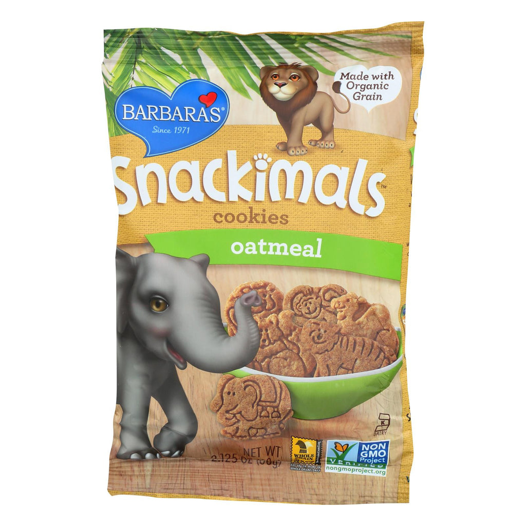 Barbara's Bakery Snackimals Cookies - Oatmeal - Case Of 18 - 2.125 Oz.