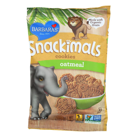 Barbara's Bakery Snackimals Cookies - Oatmeal - Case Of 18 - 2.125 Oz.