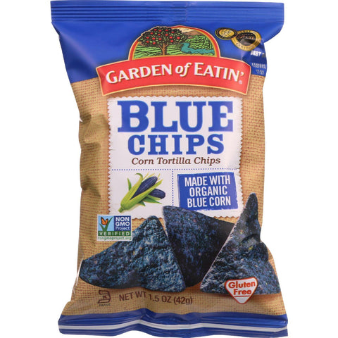 Garden Of Eatin Tortilla Chips - Organic - Blue Corn - Salted - 1.5 Oz - Case Of 24