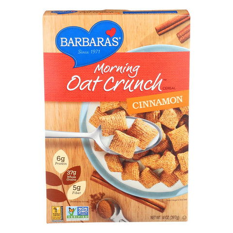 Barbara's Bakery Morning Oat Crunch Cereal - Cinnamon - Case Of 6 - 14 Oz.