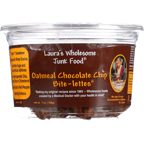 Lauras Wholesome Junk Food Cookies - Oatmeal Chocolate Chip - 7 Oz - Case Of 6