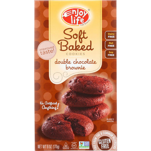 Enjoy Life Cookie - Soft Baked - Double Chocolate Brownie - Gluten Free - 6 Oz - Case Of 6