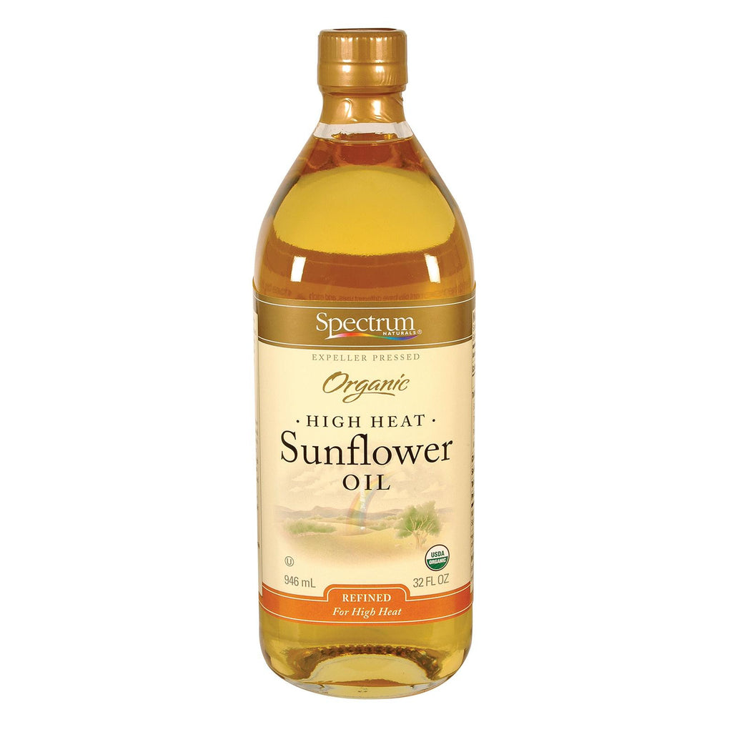 Spectrum Naturals High Heat Refined Organic Sunflower Oil - Case Of 12 - 32 Fl Oz.