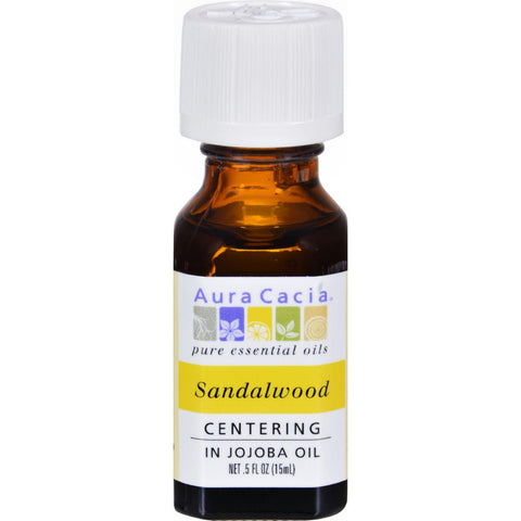 Aura Cacia Precious Essentials Sandalwood Blended With Jojoba Oil - 0.5 Fl Oz