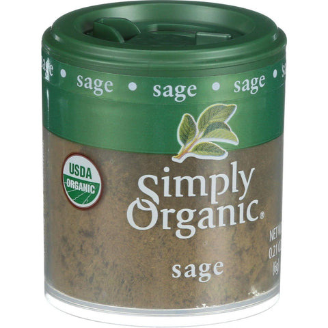 Simply Organic Sage Leaf - Organic - Ground - .21 Oz - Case Of 6