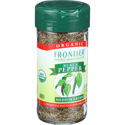 Frontier Herb Pepper - Organic - Black - Medium Grind - 1.80 Oz