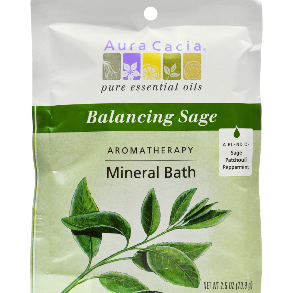 Aura Cacia Aromatherapy Mineral Bath Balancing Sage - 2.5 Oz - Case Of 6