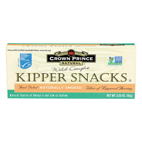 Crown Prince Kipper Snacks - Low In Sodium - Case Of 18 - 3.25 Oz.