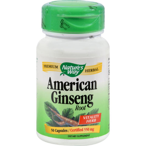 Nature's Way American Ginseng Root - 50 Capsules