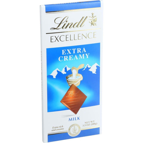 Lindt Chocolate Bar - Milk Chocolate - 31 Percent Cocoa - Extra Creamy - 3.5 Oz Bars - Case Of 12