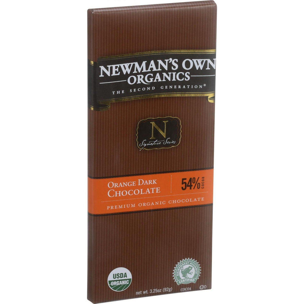 Newman's Own Organics Chocolate Bar - Organic - Dark Chocolate - Orange - 3.25 Oz Bars - Case Of 12