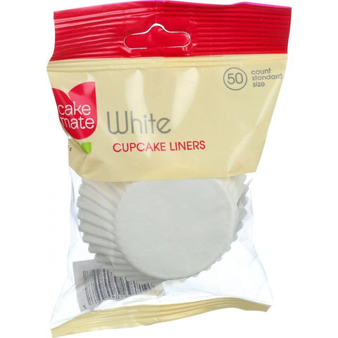 Cake Mate Cupcake Liners - Standard Size - White - 50 Count - Case Of 12