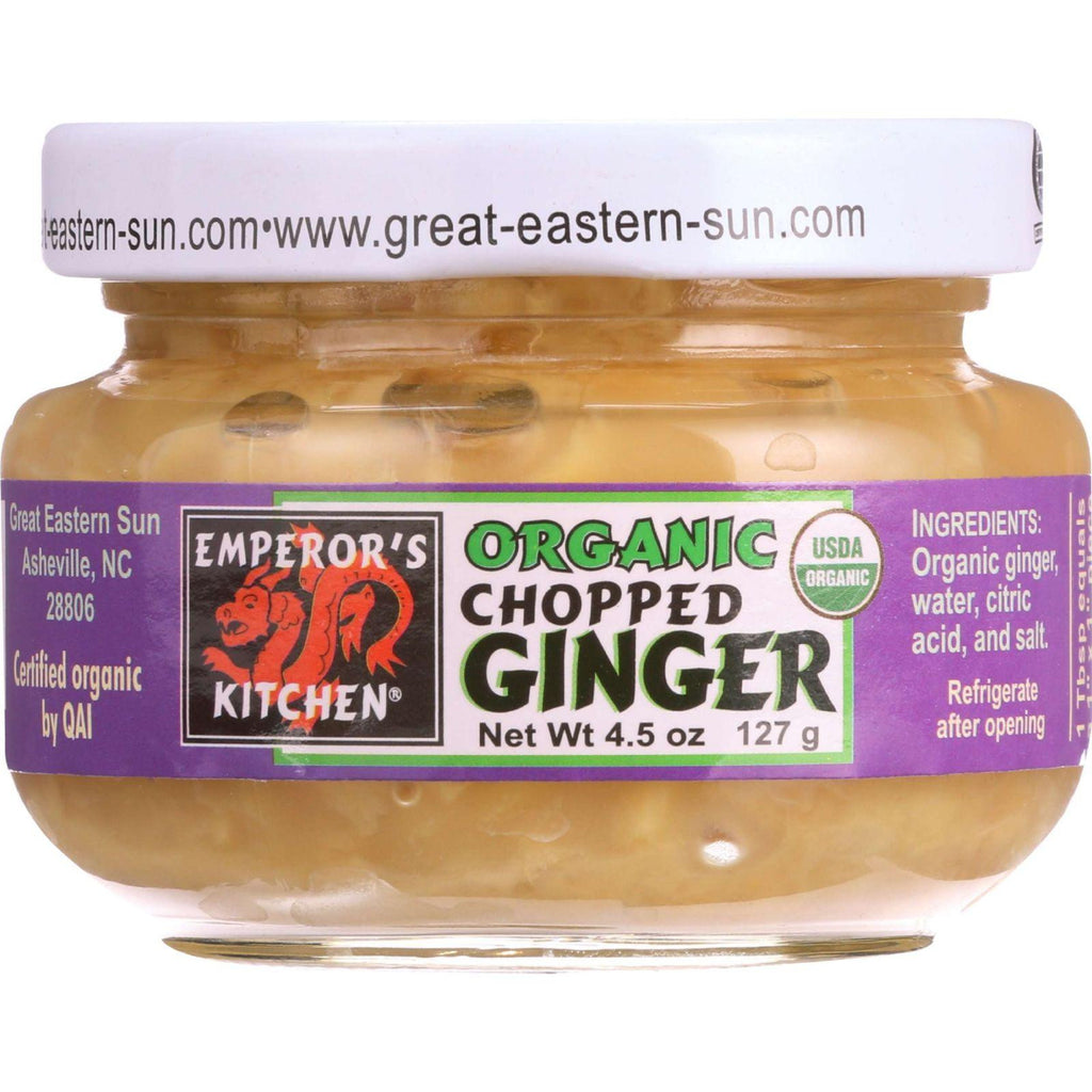 Emperors Kitchen Ginger - Organic - Chopped - 4.5 Oz - Case Of 12