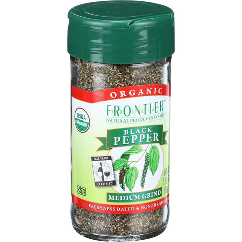 Frontier Herb Pepper - Organic - Fair Trade Certified - Black - Medium Grind - 1.8 Oz