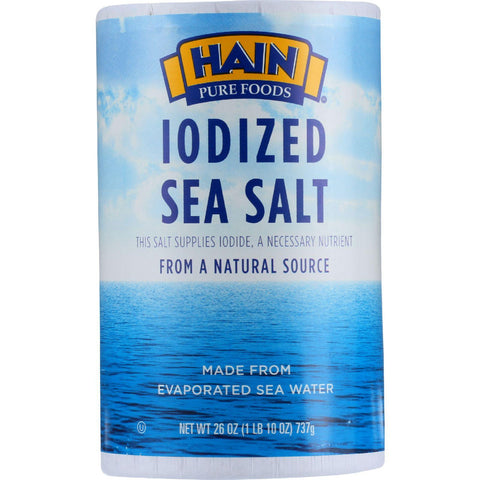 Hain Sea Salt - Iodized - 26 Oz - Case Of 24