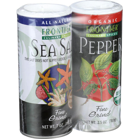 Frontier Herb Salt And Pepper Combo Pack - 9.5 Oz