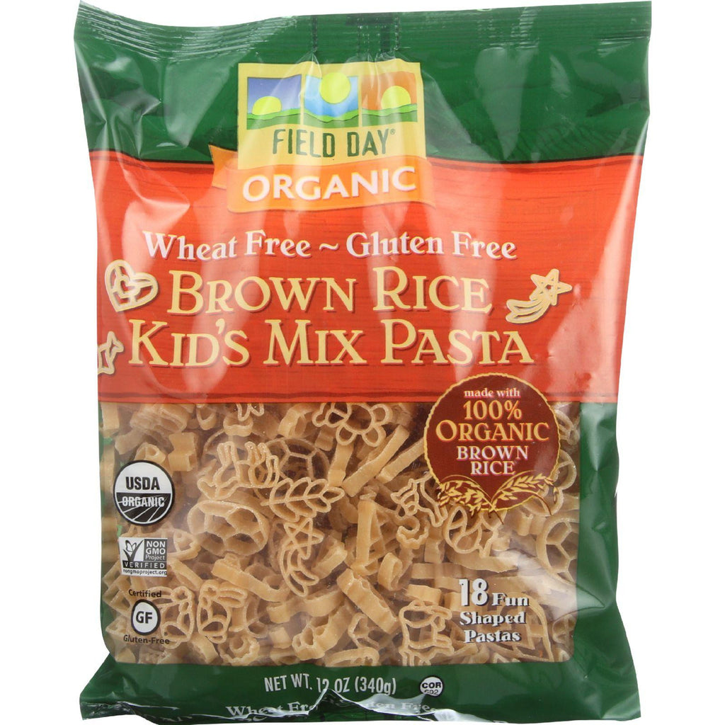 Field Day Pasta - Organic - Brown Rice - Kids Mix - 12 Oz - Case Of 12