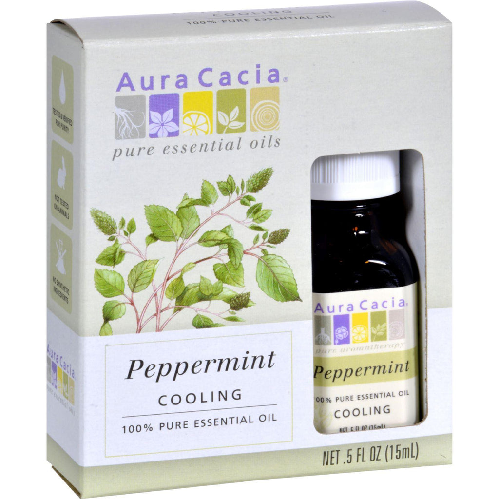 Aura Cacia Peppermint Pure Essential Oil - 0.5 Fl Oz - Case Of 3