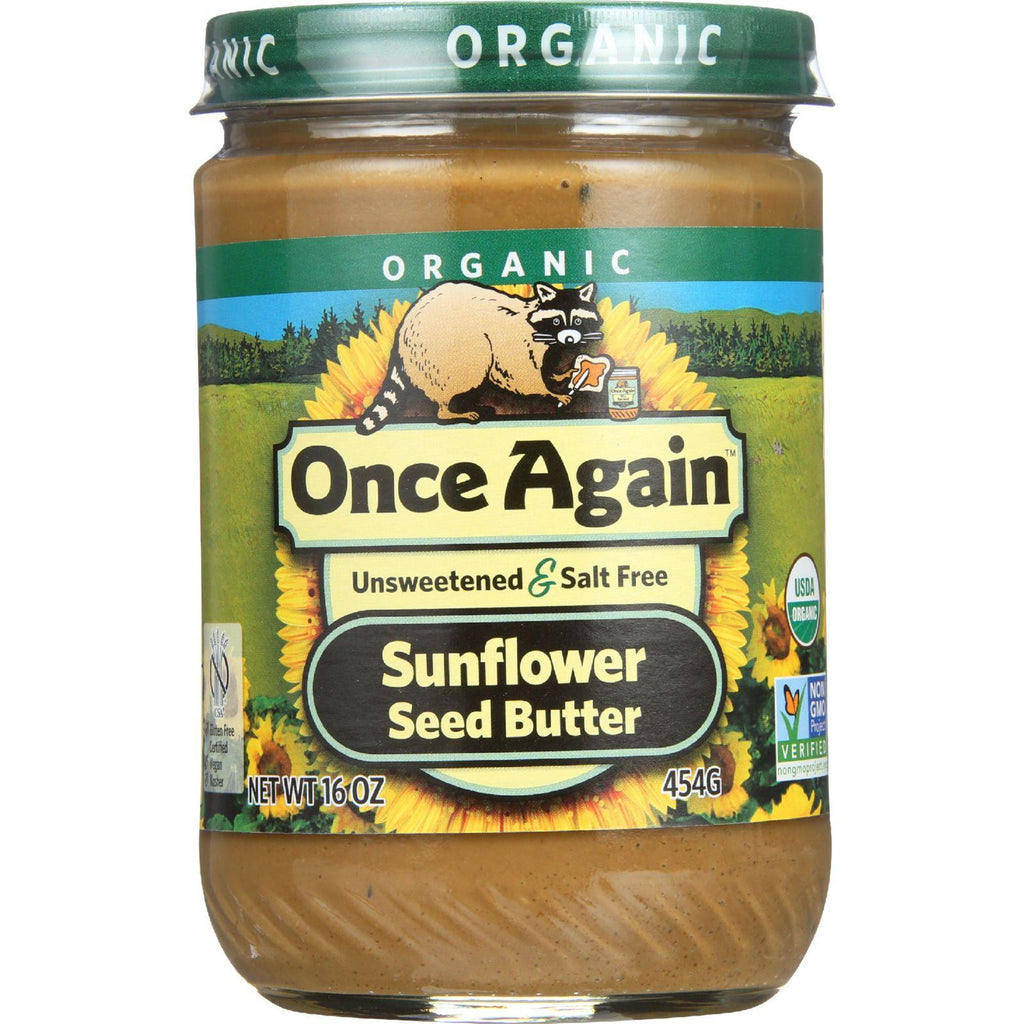 Once Again Seed Butter - Organic - Creamy - No Salt - Sugar Free - Sunflower - 16 Oz - Case Of 12