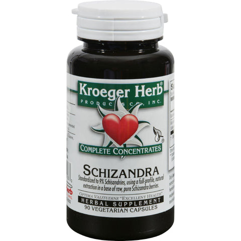 Kroeger Herb Schizandra - 90 Vegetarian Capsules