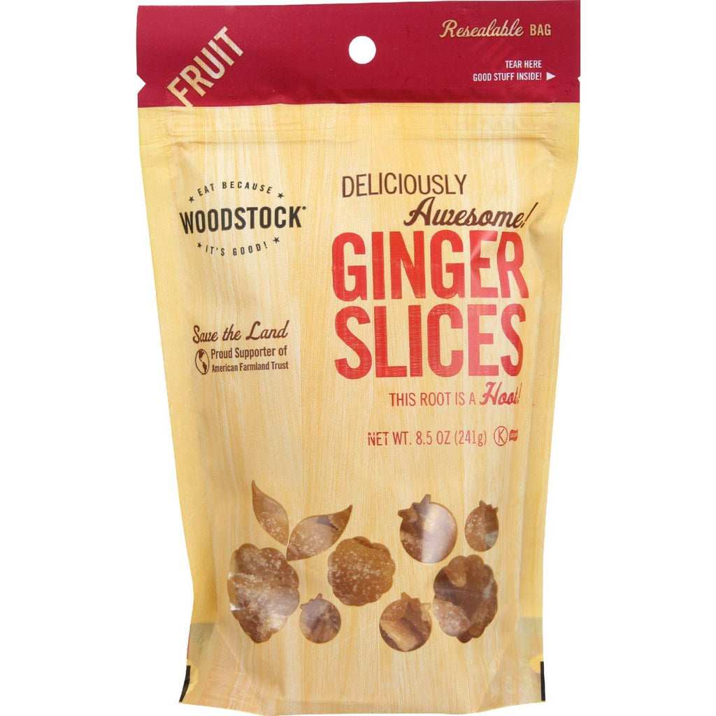 Woodstock Fruit - All Natural - Ginger - Slices - Low Sugar - Unsulphured - 8.5 Oz - Case Of 8