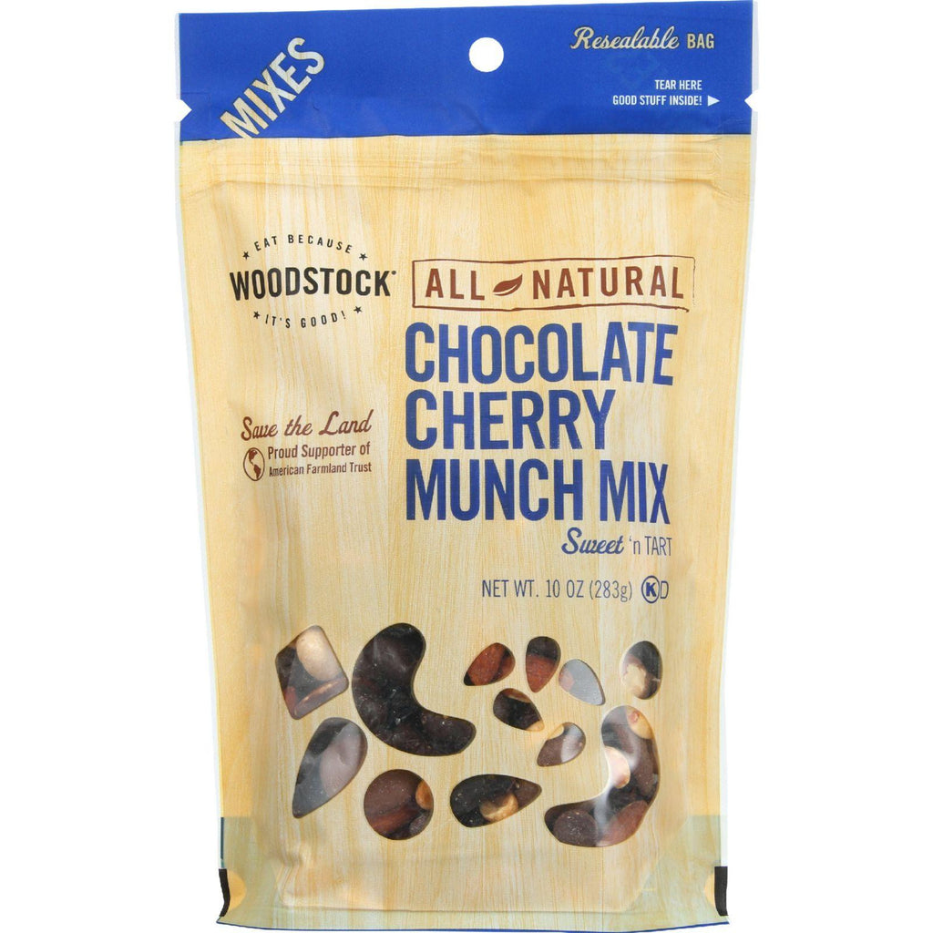 Woodstock Trail Mix - All Natural - Chocolate Cherry Munch - 10 Oz - Case Of 8