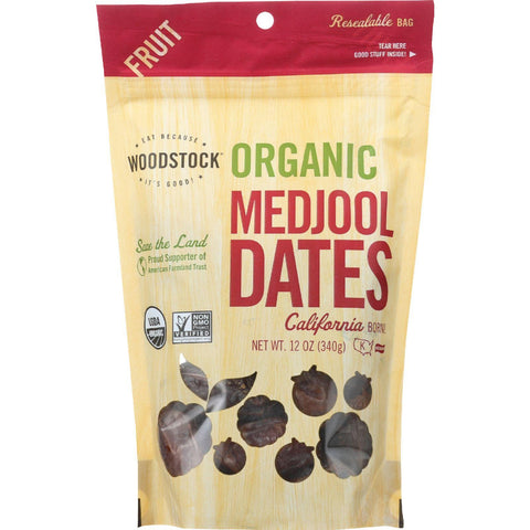 Woodstock Fruit - Organic - Dates - Medjool - California - Fancy - 12 Oz - Case Of 8