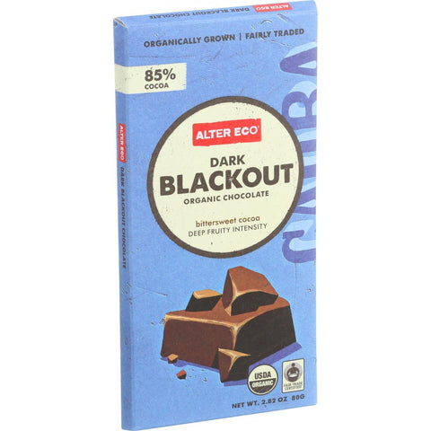 Alter Eco Americas Organic Chocolate Bar - Dark Blackout - 2.82 Oz Bars - Case Of 12