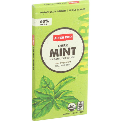 Alter Eco Americas Organic Chocolate Bar - Dark Mint - 2.82 Oz Bars - Case Of 12