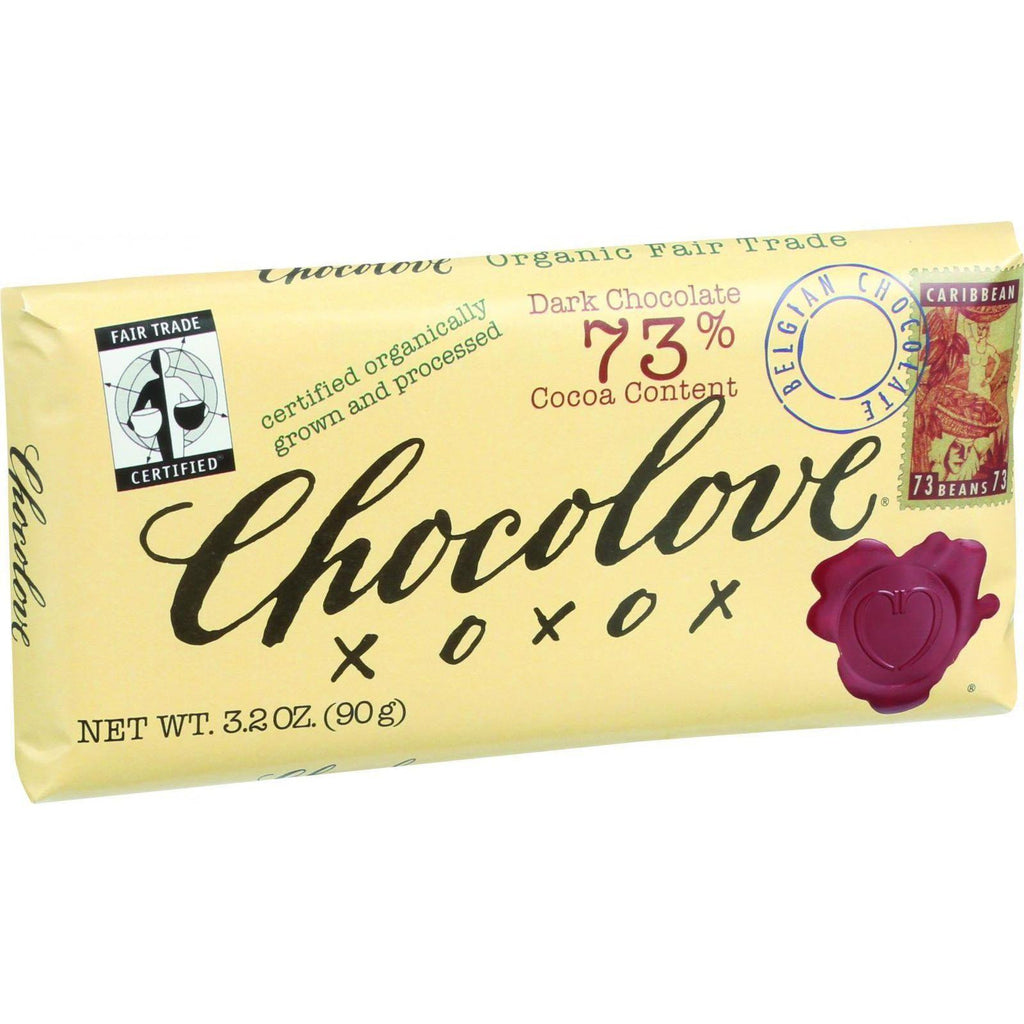 Chocolove Xoxox Premium Chocolate Bar - Fair Trade Organic Dark Chocolate - 3.2 Oz Bars - Case Of 12