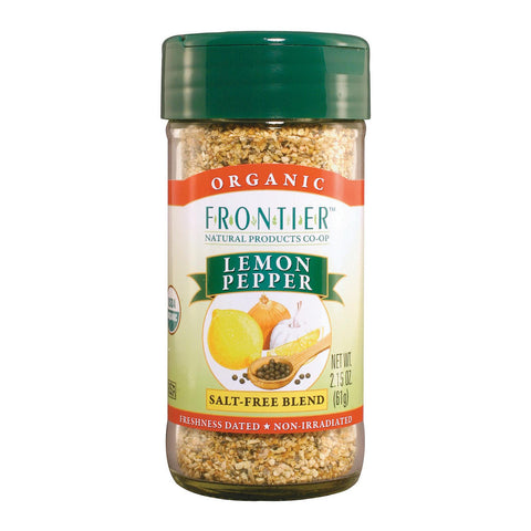 Frontier Herb Lemon Pepper - Organic Salt Free - Case Of 6 - 2.5 Oz.