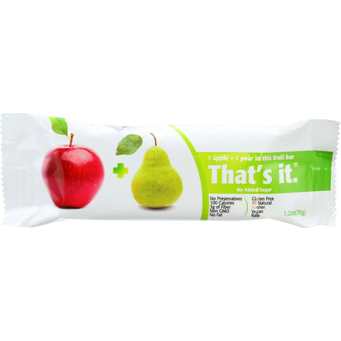 That's It Fruit Bar - Apple And Pear - Case Of 12 - 1.2 Oz