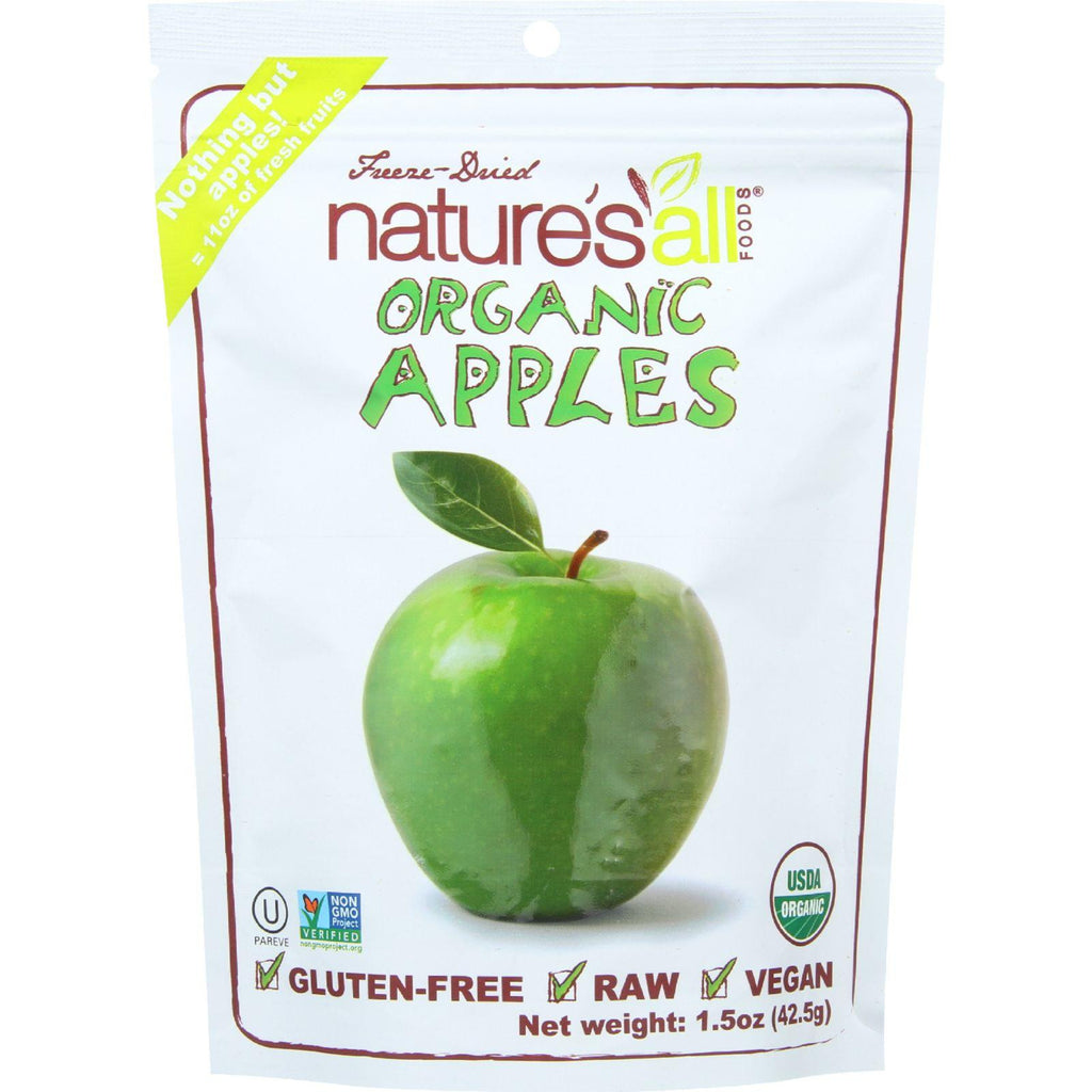 Natierra Fruit - Organic - Freeze Dried - Apples - 1.5 Oz - Case Of 12