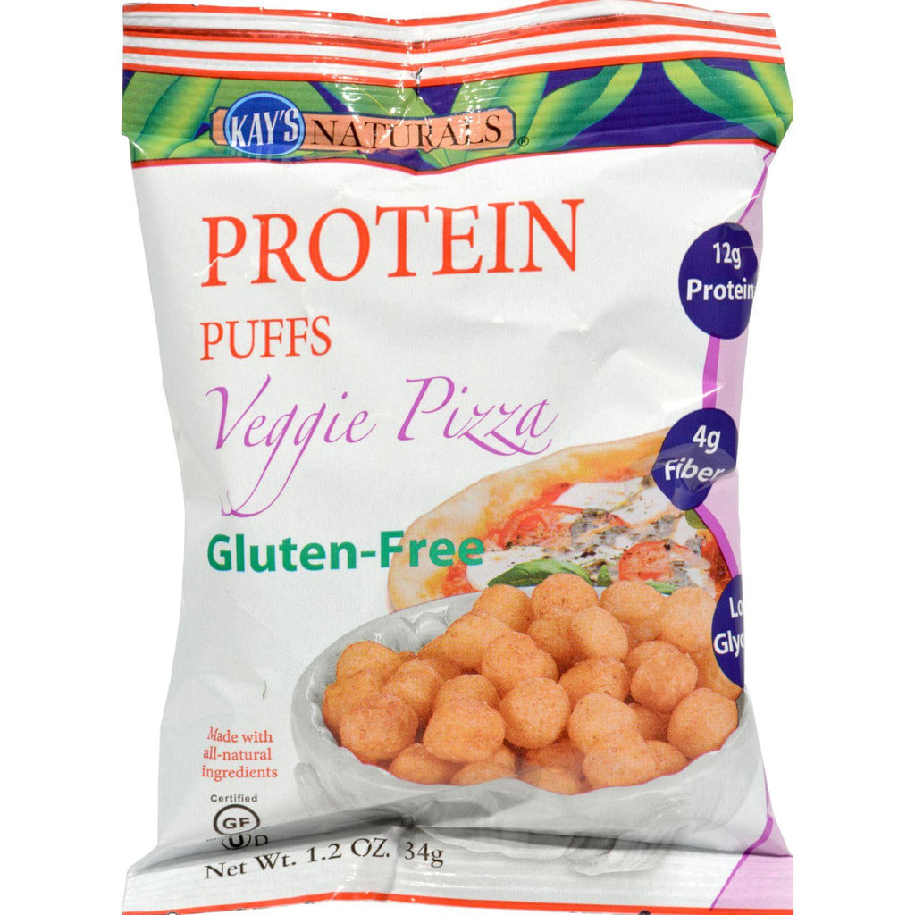 Kay's Naturals Protein Puffs - Veggie Pizza - Case Of 6 - 1.2 Oz