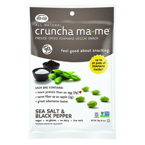 Eda-zen Cruncha Ma Me - Sea Salt And Black Pepper - .7 Oz - Case Of 8