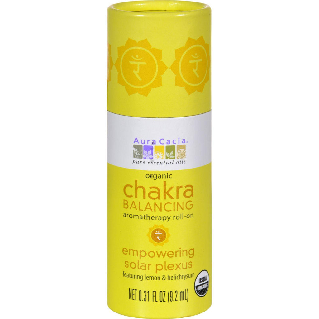 Aura Cacia Organic Chakra Balancing Aromatherapy Roll-on - Empowering Solar Plexus - .31 Oz