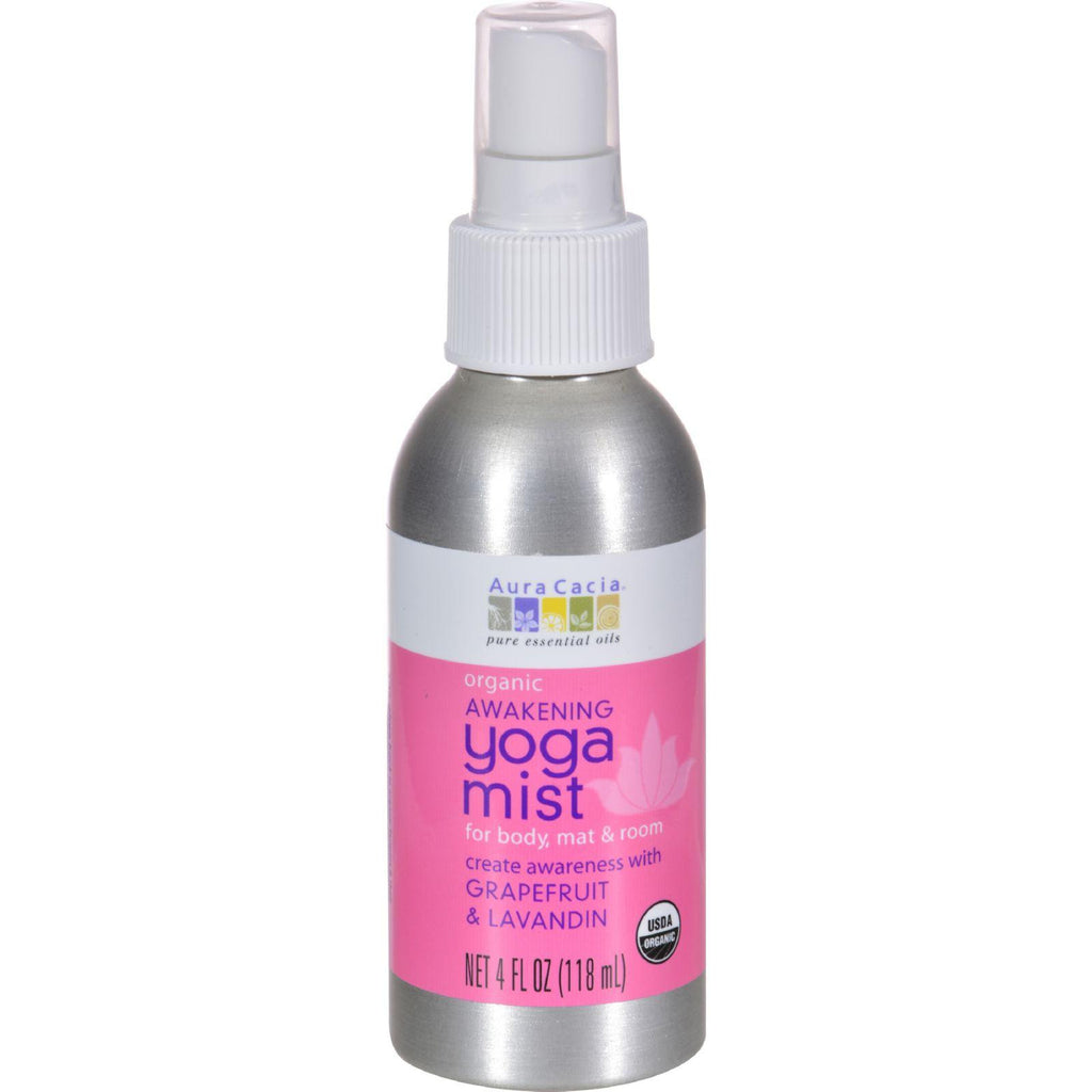 Aura Cacia Organic Yoga Mist - Awakening Grapefruit And Lavandin Orange - 4 Oz