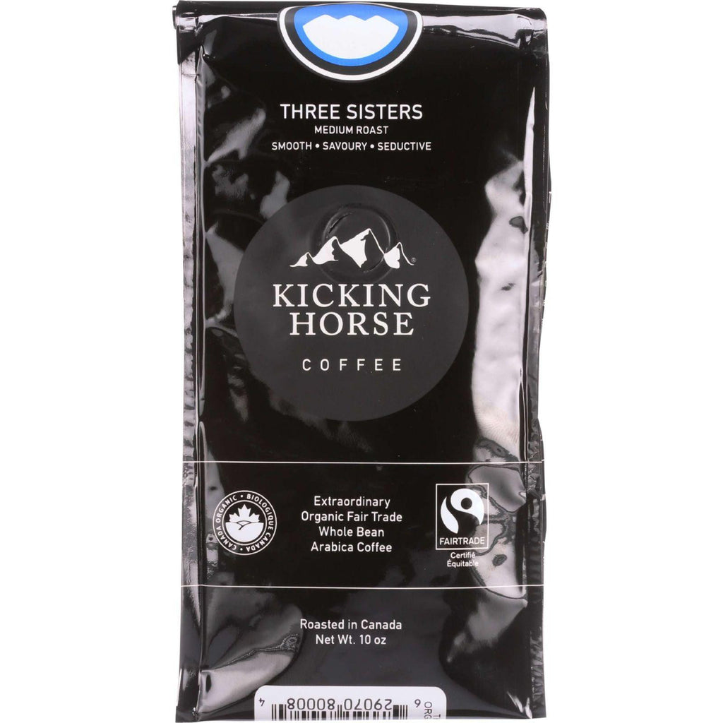 Kicking Horse Coffee - Organic - Whole Bean - Three Sisters - Medium Roast - 10 Oz - Case Of 6