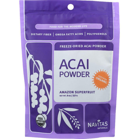 Navitas Naturals Acai Powder - Organic - Freeze-dried - 8 Oz - Case Of 12