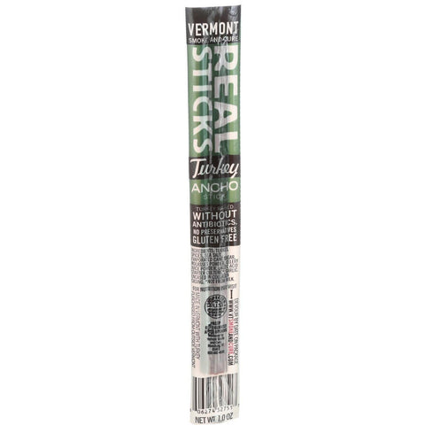 Vermont Smoke And Cure Realsticks - Turkey Ancho - 1 Oz - Case Of 24