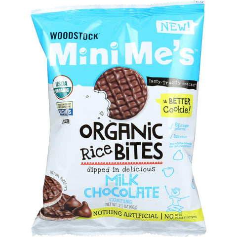 Woodstock Rice Bites - Organic - Mini Me's - Milk Chocolate - 2.1 Oz - Case Of 8